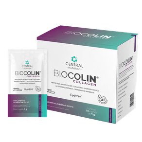 Biocolin collangen - sabor blueberry e acai - suplemento em capsulas da central nutrition